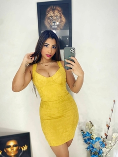 Vestido zíper frontal meia taça em bengaline suede - DR MODAS FEMININA- atacado e varejo de moda femininafeminina