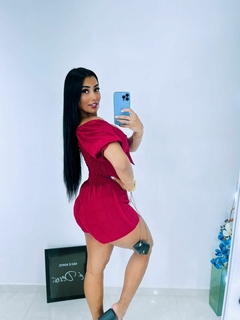 Macaquinho manga bufante em viscose - DR MODAS FEMININA- atacado e varejo de moda femininafeminina