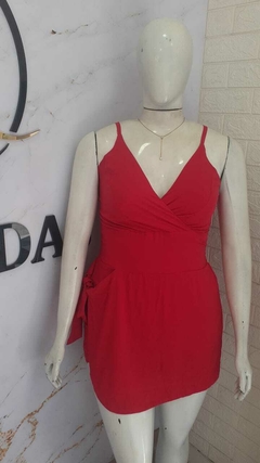 Macaquinho short saia transpassado em viscose - DR MODAS FEMININA- atacado e varejo de moda femininafeminina