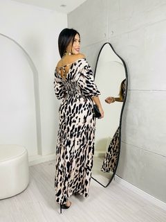 Vestido longo manga ciganinha em viscose - loja online