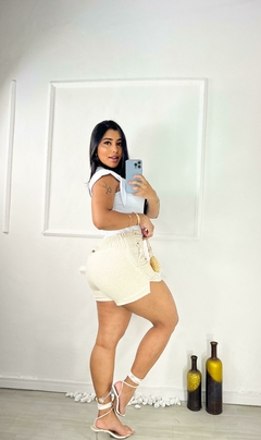 Imagem do Blusa ombreira em malha twill