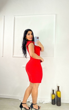Imagem do Vestido ombreira em malha twill