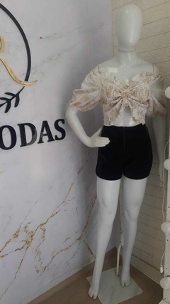 Cropped manga ciganinha em laise - DR MODAS FEMININA- atacado e varejo de moda femininafeminina