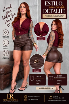 Body com detalhe no busto em malha - DR MODAS FEMININA- atacado e varejo de moda femininafeminina