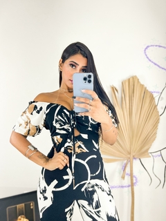 Macação em viscose manga bufante - DR MODAS FEMININA- atacado e varejo de moda femininafeminina