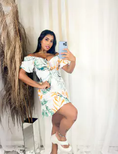 Vestido em viscose manga ciganinha na internet
