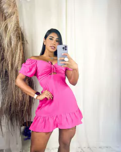 Vestido em viscose manga ciganinha - loja online