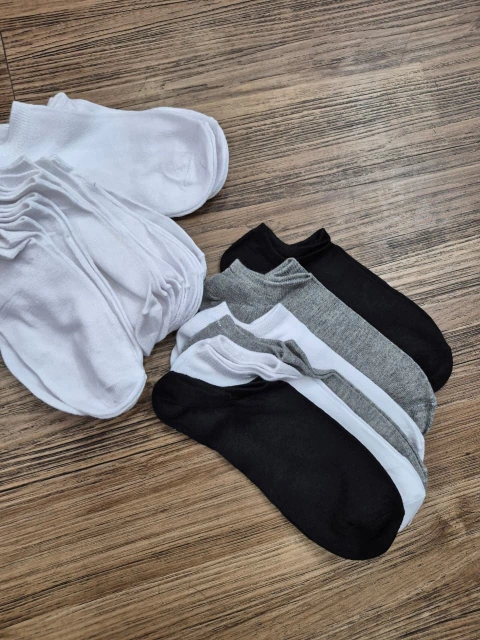 TRIO MEIA BRANCA/CINZA/PRETA - MASCULINA - comprar online