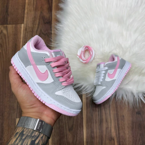 Tênis Dunk Cinza/Rosa Infantil