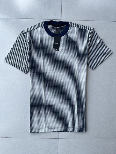 Camiseta Básica Listrada M-ARTT (azul-branco) - comprar online