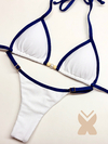 Marquinha String Branco e Marinho