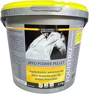 Myo Power Pellets Equistro é um suplemento nutricional para cavalos, formulado para auxiliar no ganho de massa muscular, aumento de energia e recuperação após exercícios intensos.