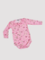 Bodys de manga larga color rosa con estampado de flores, ideal para otoño-invierno. body bebe, body para bebe, bodies , bodys 