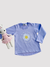 Camiseta de manga larga lila para bebés con diseño de margarita y texto en el centro