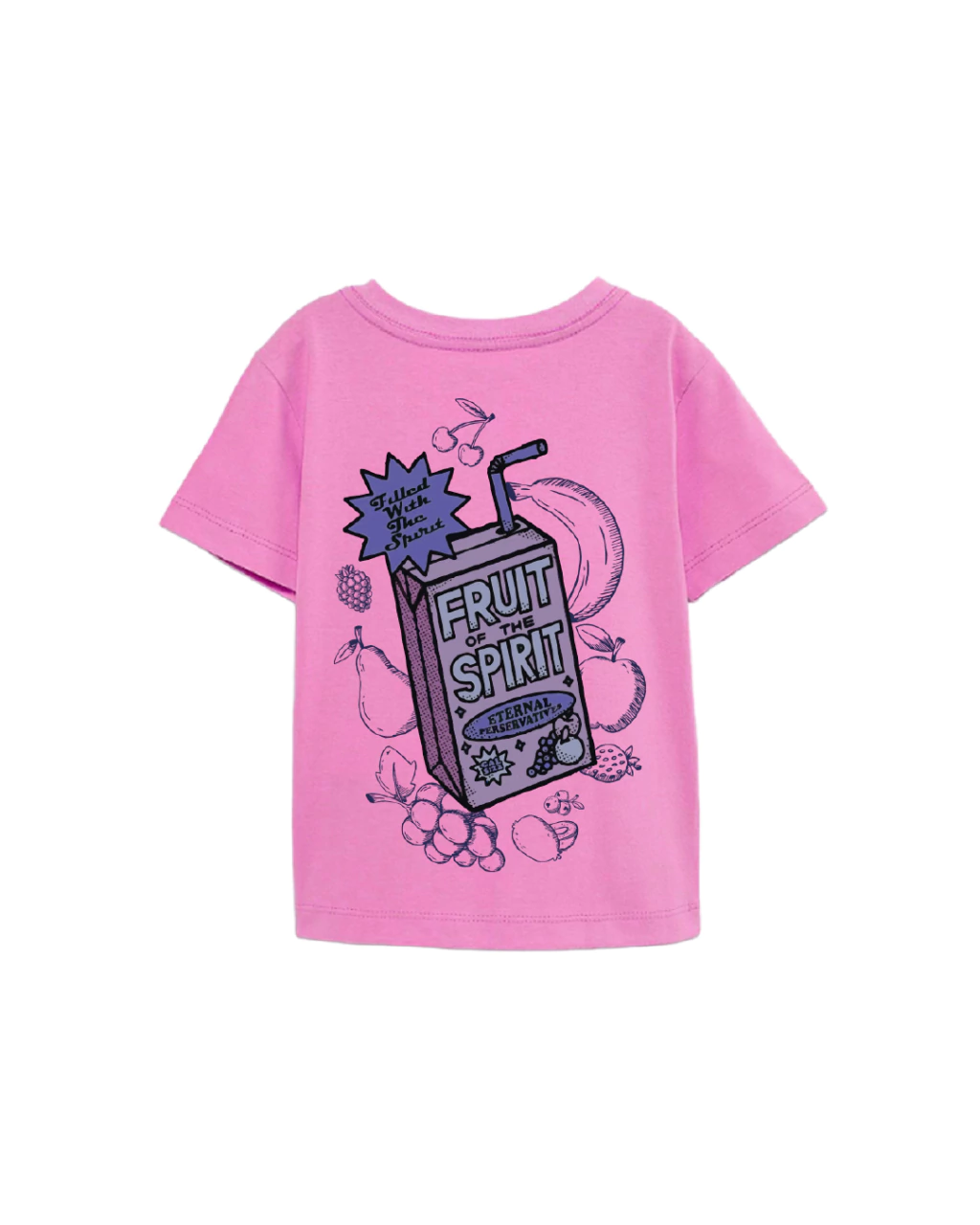 Camiseta Oversized Infantil Fruit of Spirit (Rosa Crepe)