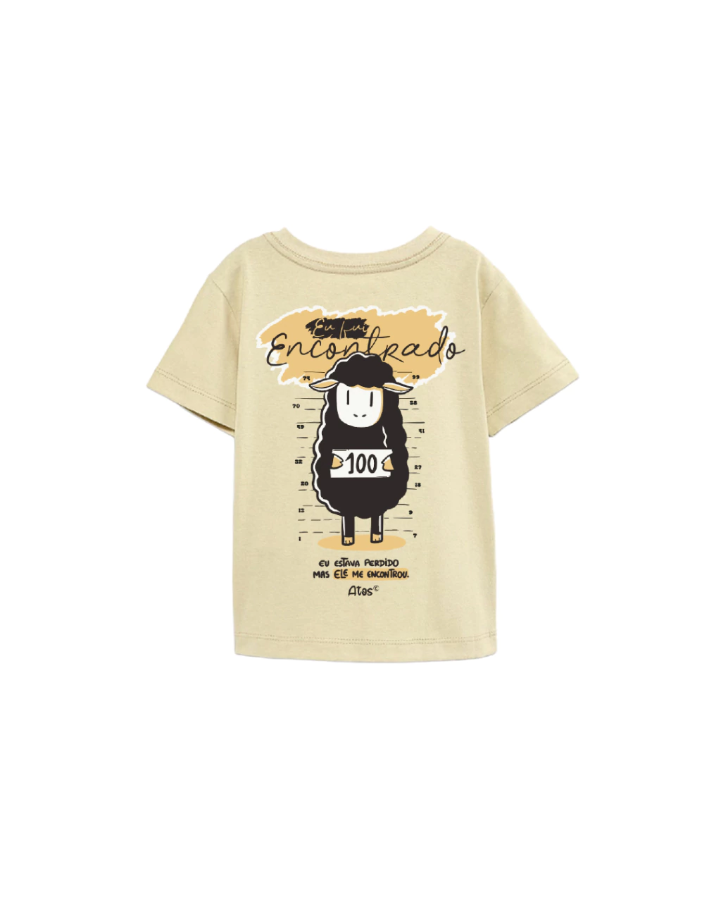 Camiseta Oversized Infantil Fui Encontrado (Areia)