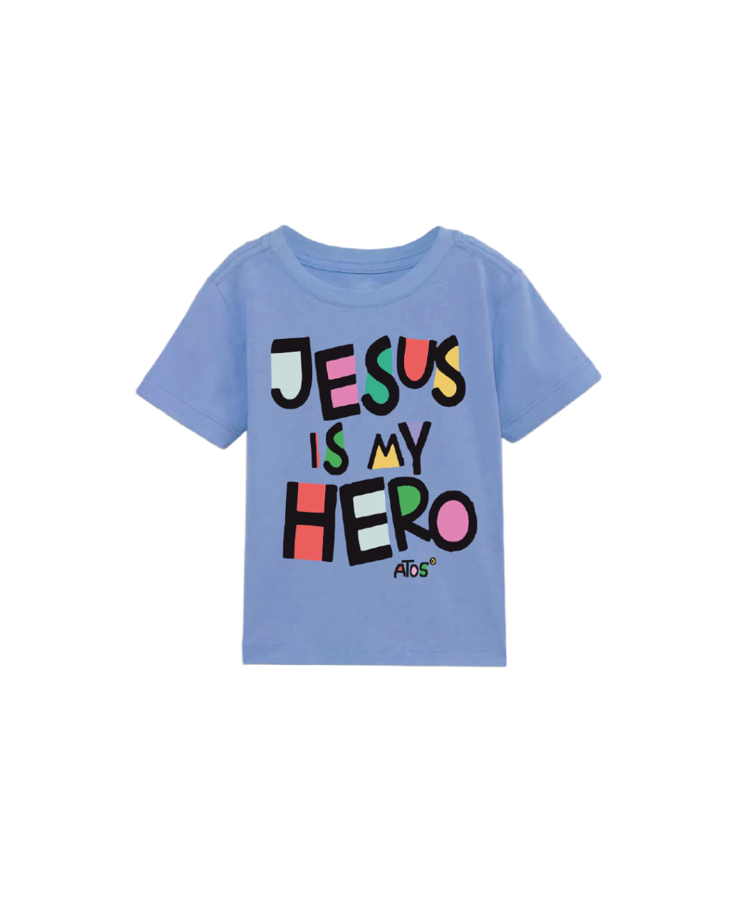 Camiseta Oversized Infantil Jesus Hero (Azul Mirtilo)