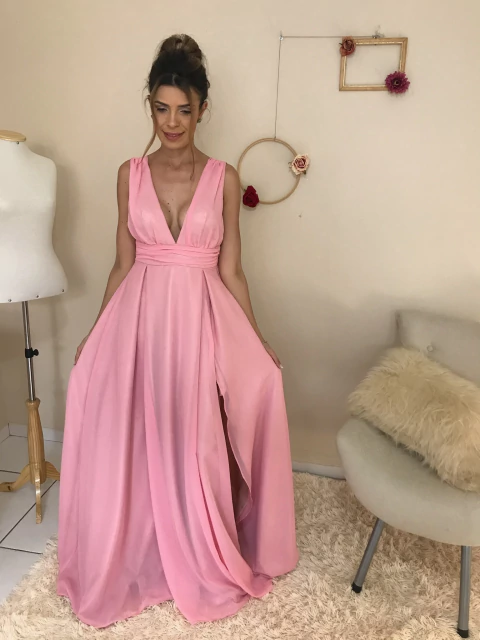 Vestido Festa Rosa - PRONTA ENTREGA 38 - comprar online