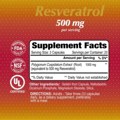 Multivitaminico ALFA VITAMINS Resveratrol 500mg 60 Capsulas - comprar online