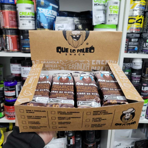 Caja QUE LO PALEO Snack Protein bar 12 unidades 50gr - comprar online