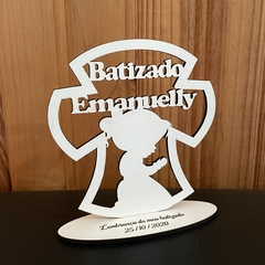 Lembrancinha Personalizada para Batizado - MDF com Design Sofisticado e Religioso - comprar online
