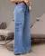 Calça Wide Leg Cargo Relaxed Cintura Baixa Consciência Jeans - By Isabella Lopes