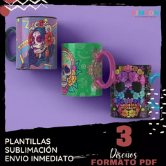 Plantillas Para Sublimar Tazas - Calaveras