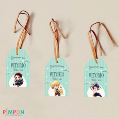 Kit imprimible personalizado - Demon Slayer chibi (verde)