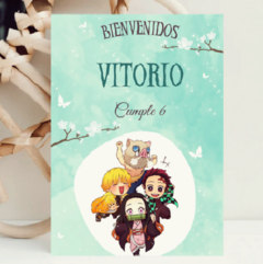 Kit imprimible personalizado - Demon Slayer chibi (verde)