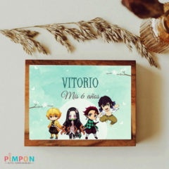 Kit imprimible personalizado - Demon Slayer chibi (verde) - tienda online