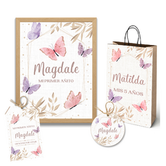 Kit imprimible textos editables - mariposas - comprar online