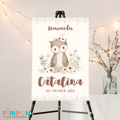 Kit imprimible personalizado - buho floral - comprar online