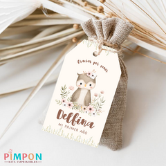 Imagen de Kit imprimible personalizado - buho floral