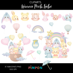 Cliparts - winnie pooh bebe acuarela - comprar online