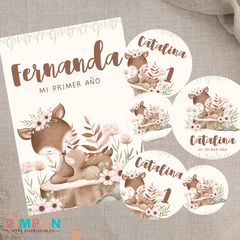 Personalized Printable Kit - Floral Deer