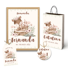 Personalized Printable Kit - Floral Deer