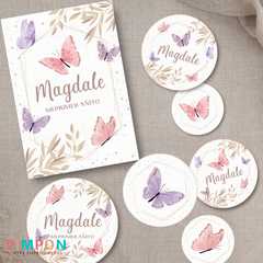 Kit imprimible personalizado - mariposas - comprar online