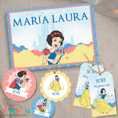 Printable kit with editable texts - princess snow white - online store