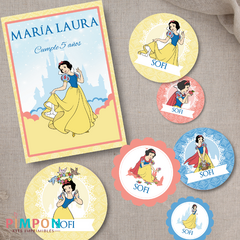 Printable kit with editable texts - princess snow white - buy online