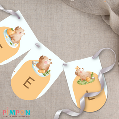 Printable kit editable texts - capybara flowers - online store