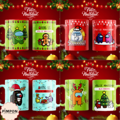 Plantillas Para Sublimar Tazas - Among Us Navidad - comprar online