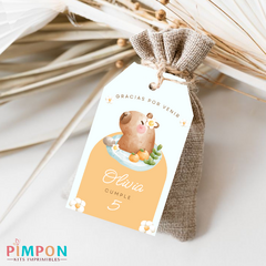 Printable kit editable texts - capybara flowers