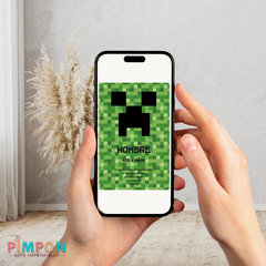 Kit imprimible textos editables - minecraft - creeper - comprar online