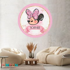 banner imprimible 1,20 mts - minnie mouse rosa mod. 02 01