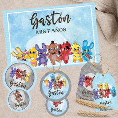 Kit imprimible textos editables - Five Nights At Freddy's chibi celeste - pimpon