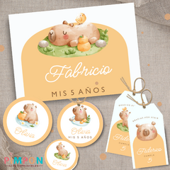 Kit imprimível personalizado - capivara - loja online