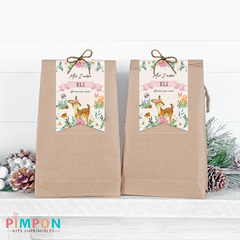 Kit imprimible personalizado - animales del bosque ROSA 1 - comprar online