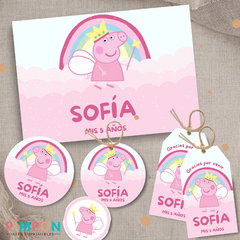 Kit imprimible textos editables - peppa pig hada - pimpon