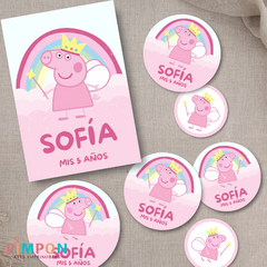 Kit imprimible textos editables - peppa pig hada