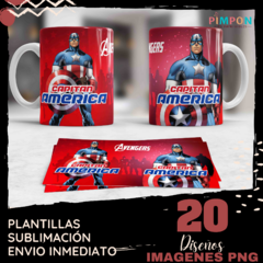 Plantillas Para Sublimar Tazas - Capitan America